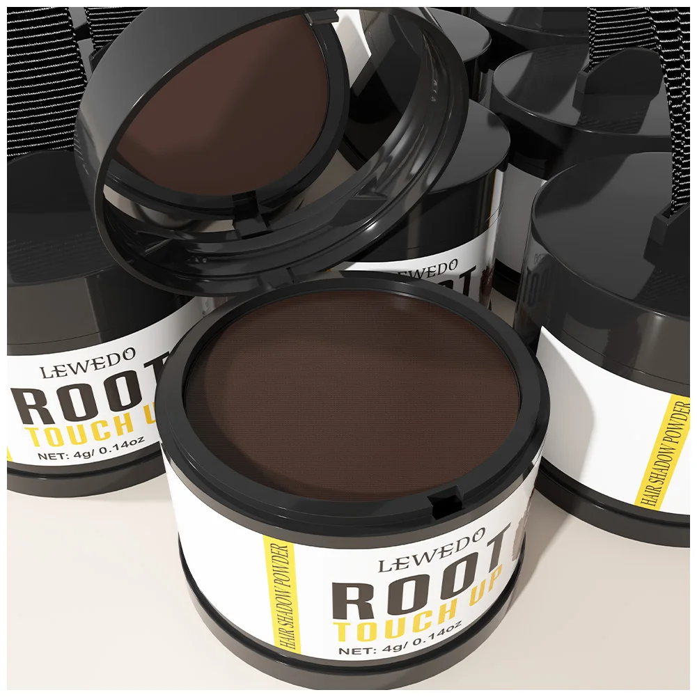 Lewedo Hair Line Powder 4g Black Root Cover Up Natural Instant Waterproof Hairline Shadow Powder Hair Concealer Coverage