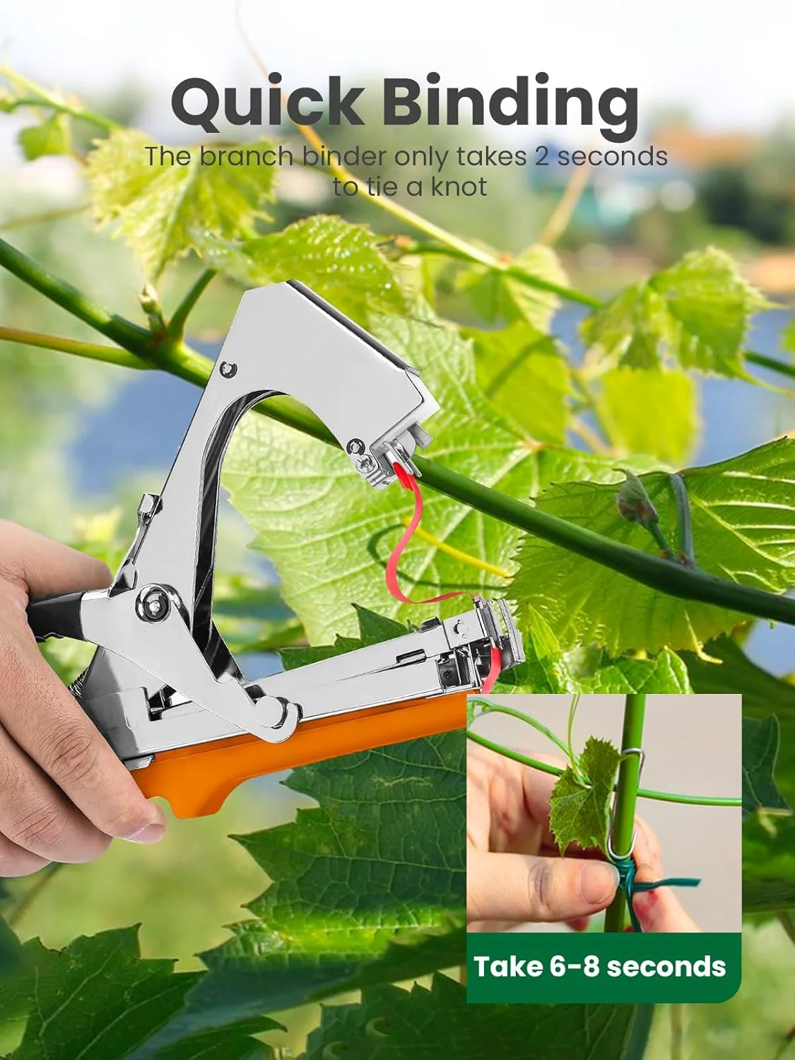 SI FANG Garden Plants Tying Machine Plant Branch Hand Tying Binding Machine Minced Vegetable Tapetool 5 Rolls Tapes Garden Tools