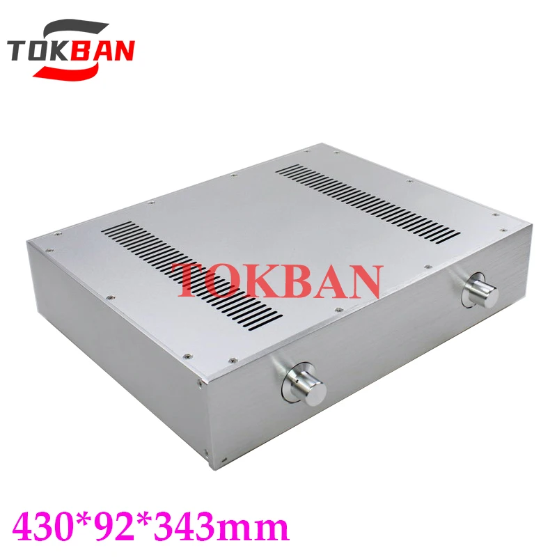 Tokban Audio WA59 430*92*343mm All Aluminum HIFI Preamplifier Chassis Enclosure DIy Vacuum Tube Amplifier Case Shell