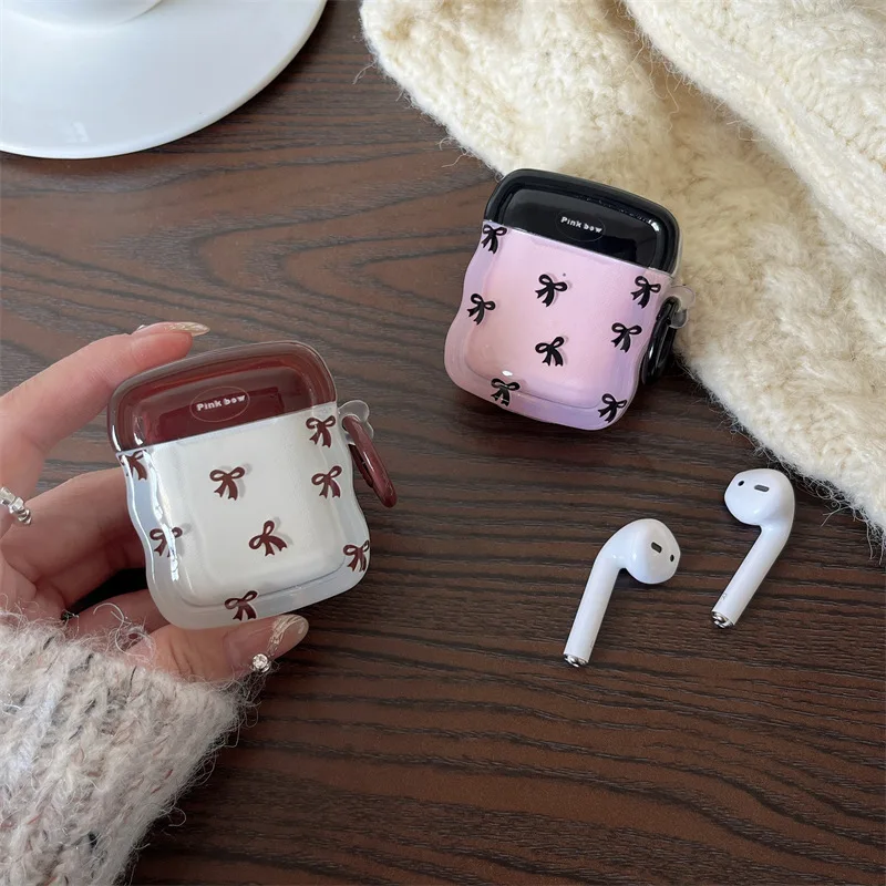 

INS Korea Bow Knot Earphone Case For Airpods 1 2 3 4 Cover Headphone Case For Airpod Pro Pro2nd Fundas Protect Coque
