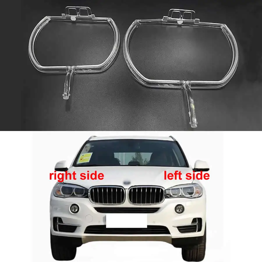 For BMW X5 X6 F15 F16 2014-2018 Low Configuration Daytime Running Light Tube Headlight Angel Eyes Lamp Circle Ring Guide Plate