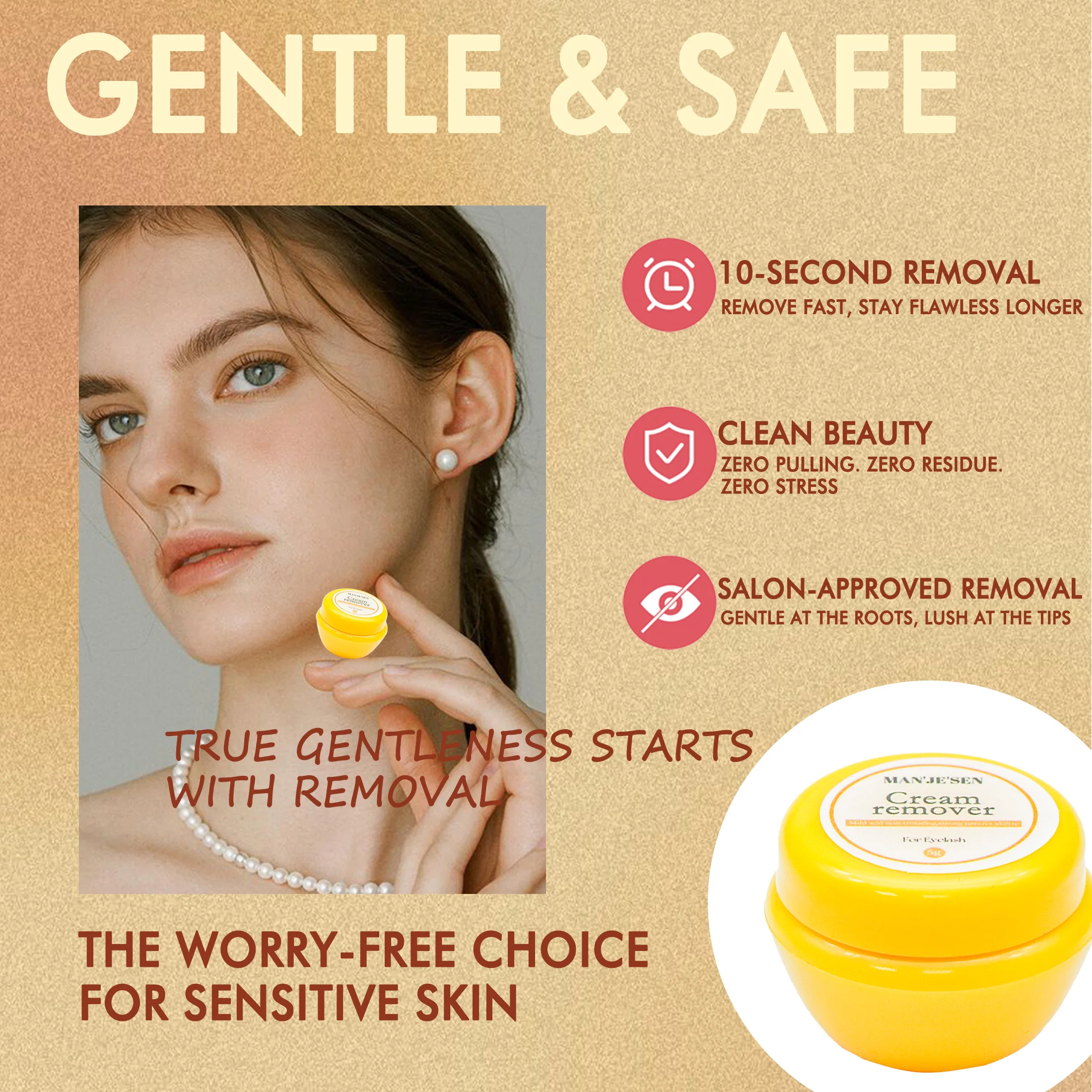 5g (0.17オンス) まつげエクステ接着剤リムーバー、クイック&ジェントルリムーバルメイクアップ、無香料、すべての肌タイプに適しています