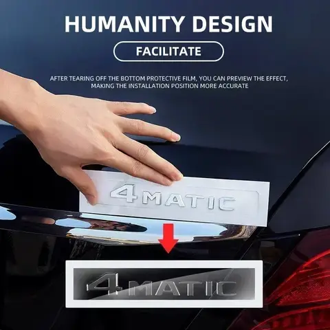 메르세데스 벤츠 신형 3D 로고 광택 블랙 트렁크 레터링 번호 배지 ABS 엠블럼 (GLK300 GL400 ML450 ML63 용)