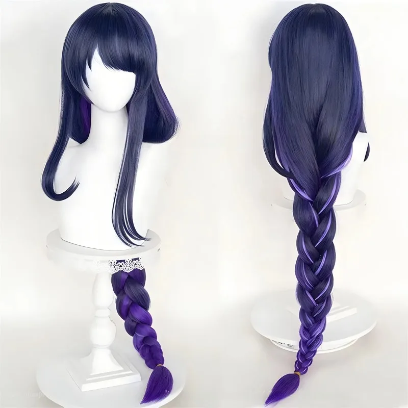 لعبة رايدن شوغون شعر مستعار تأثيري Beelzebul الأرجواني طويل سميكة الملتوية جديلة مقاومة للحرارة الاصطناعية إكسسوارات الشعر شعر مستعار للحفلات