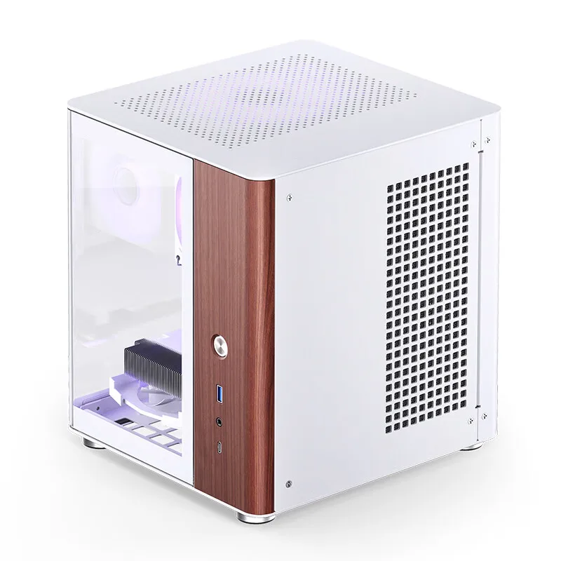 Imagem -03 - Jonsbo Tk0 pc Case Vista do Mar Sala Itx Case Sfx Suporte de Energia Nogueira Painel Decorativo de Madeira Tipo-c Suporte Mini-itx Placa-mãe