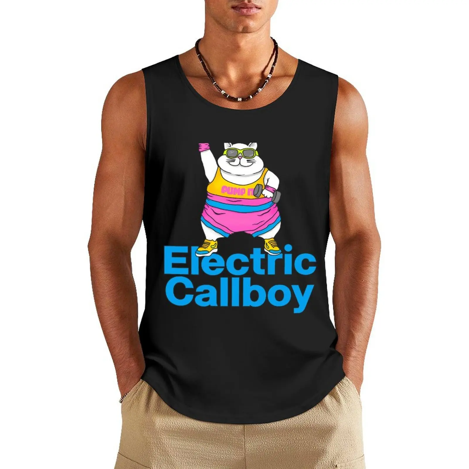 

Pump It Eletric Callboy Tank Top men gym man vest muscular man cotton t-shirts man