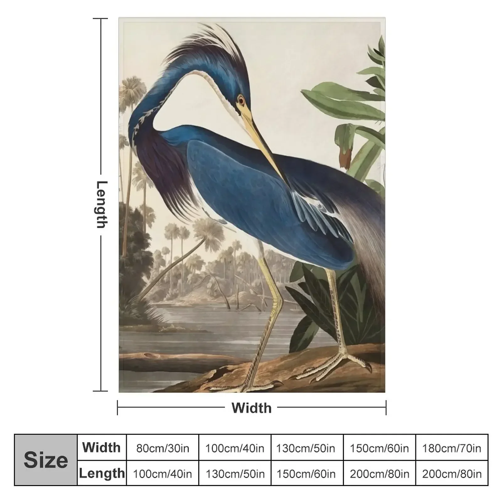 Blue Heron Vintage Tropical Bird Throw Blanket Beach funny gift Sofa cosplay anime Blankets