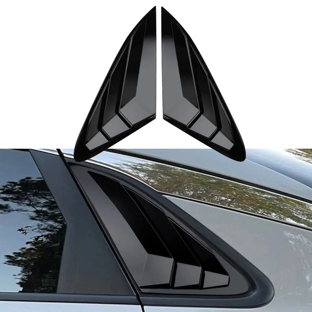Car Rear Window Louver Trim For KIA K5 GT 2020-2025 Side Shutter Cover Sticker Air Vent Triangular Auto Body Kits Accessories