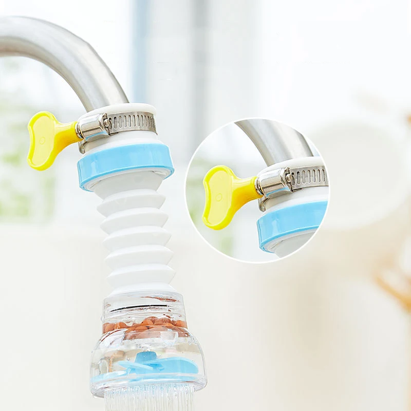 Faucet Splash-proof Head 360° Rotating Kitchen Water Purification Filter Telescopic Rotating Maifan Stone Shower Kitchen Gadget