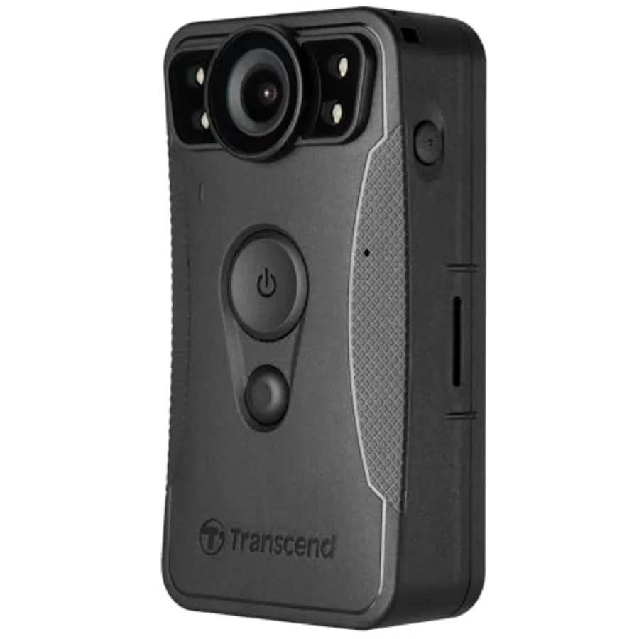 Law Enforcement Security body camera, polycarbonate housing, black, 1440P 2K QHD with night vision, Wi-Fi, Bluetooth, IP67 wate