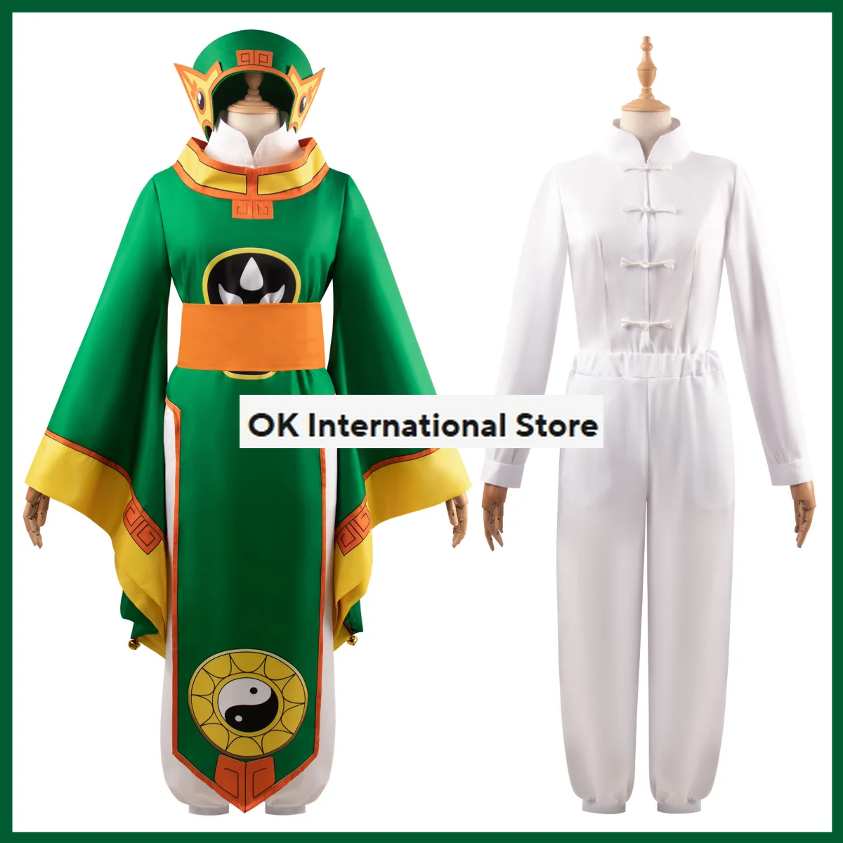 Anime Cardcaptor Sakura CCS Card Captor Li Syaoran Cosplay Costume Wig Fight Chinese Green Robe Man Carnival Halloween Suit