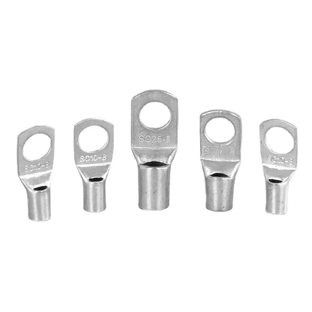 10Pcs Durable SC16-6 SC25-6 SC35-6 Tinned Copper Cable Connector Kit SC Type Wire Nose Terminal Crimp Lugs Ring