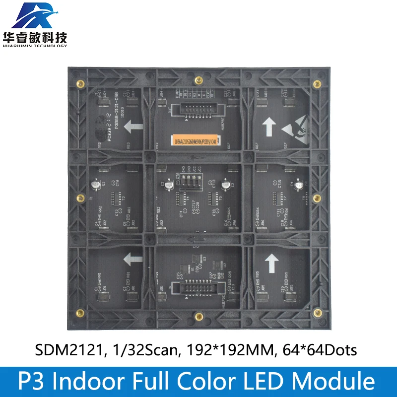 Modulo Display LED a colori per interni P3 64x64 Dot Matrix 192mm * 192mm, modulo pannello LED SMD RGB P3