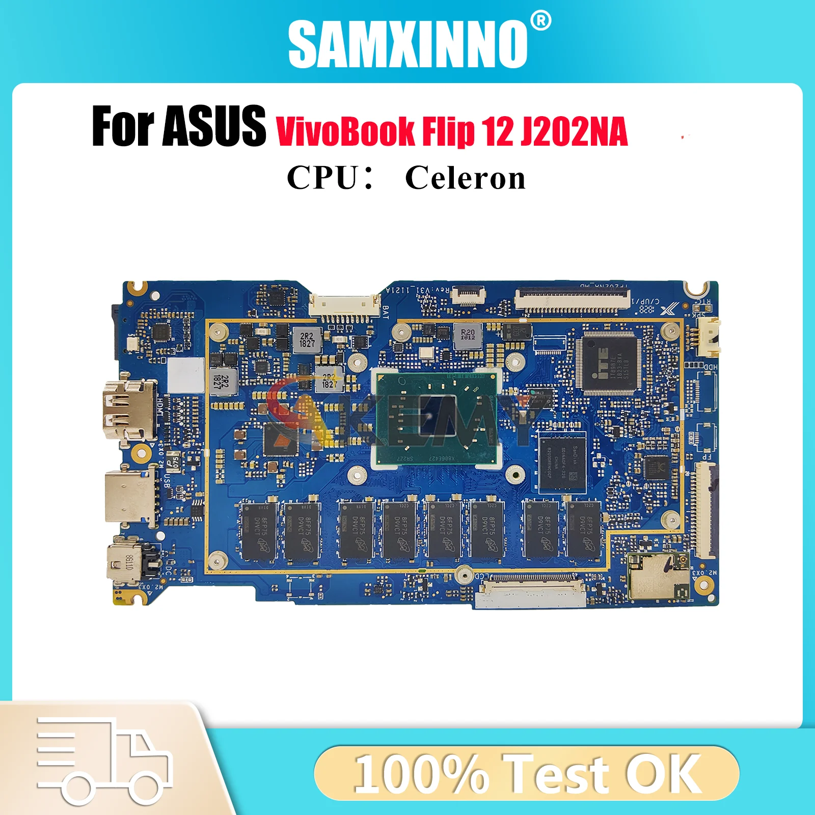 

TP202NA Laptop Motherboard For ASUS VivoBook Flip J202NA TP202N VivoBook 12 TP202NA TP202NAS Flip Mainboard With Celeron CPU stk