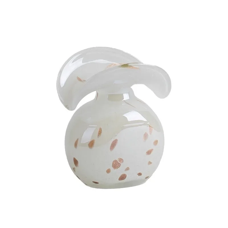 

Glazed vase pink white small mouth special-shaped medieval ornament living room coffee table decoration water rose