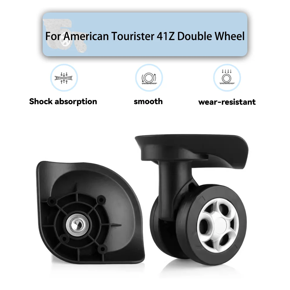 

For American Tourister 41Z Universal Wheel Black Replacement Suitcase Silent Smooth Shock Absorbing Rotating Double Wheels