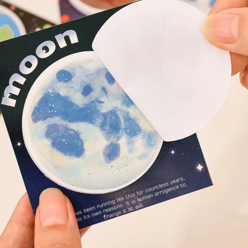 30Pcs Planet Sticker Message Note Sticker Office Stationery Stickers Student Memo Sticker Decorative Sticky Notes