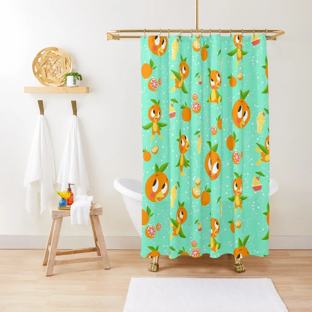 

Orange Bird with Dole whip Shower Curtain Bathroom Shower Set Shower For Bathroom Set Curtain