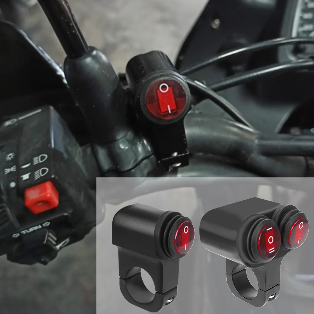 Aluminium Alloy Light Switch Button 12V Motorcycle Handlebar On/Off Switch Waterproof Headlight Fog Spot Light