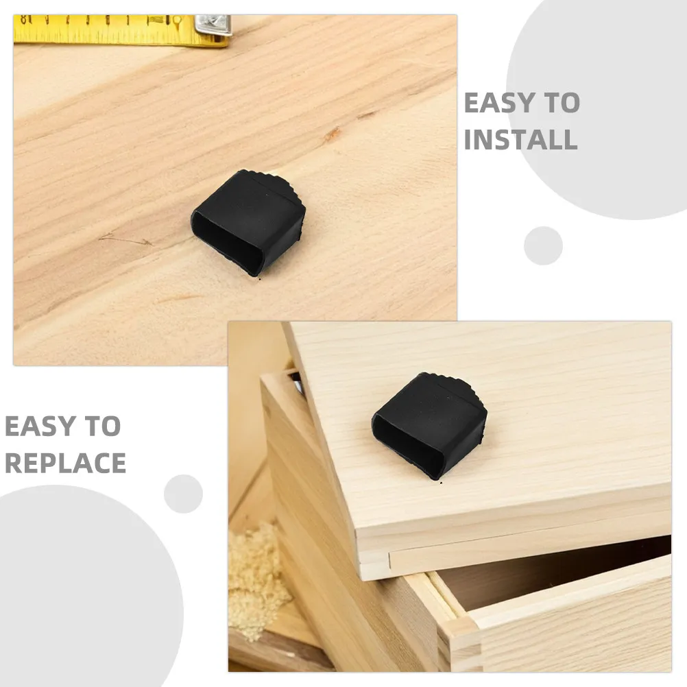4Pcs Square Ladder Feet Covers Non Slip Rubber Pads for Folding Ladders Floor Protection Easy Install Wear Resistant Stabilizer