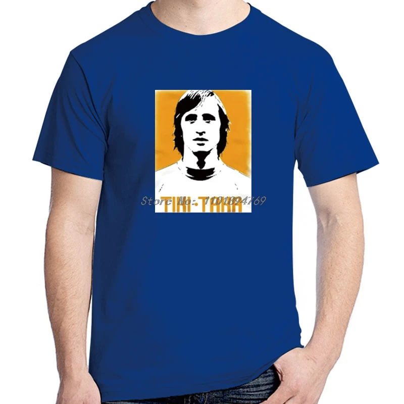 Summer O-Neck T-Shirt Johan Cruyff Tiki Taka Fussball Soccer Football Legend Retro Short Sleeve T-Shirts Cotton Mens Clothes