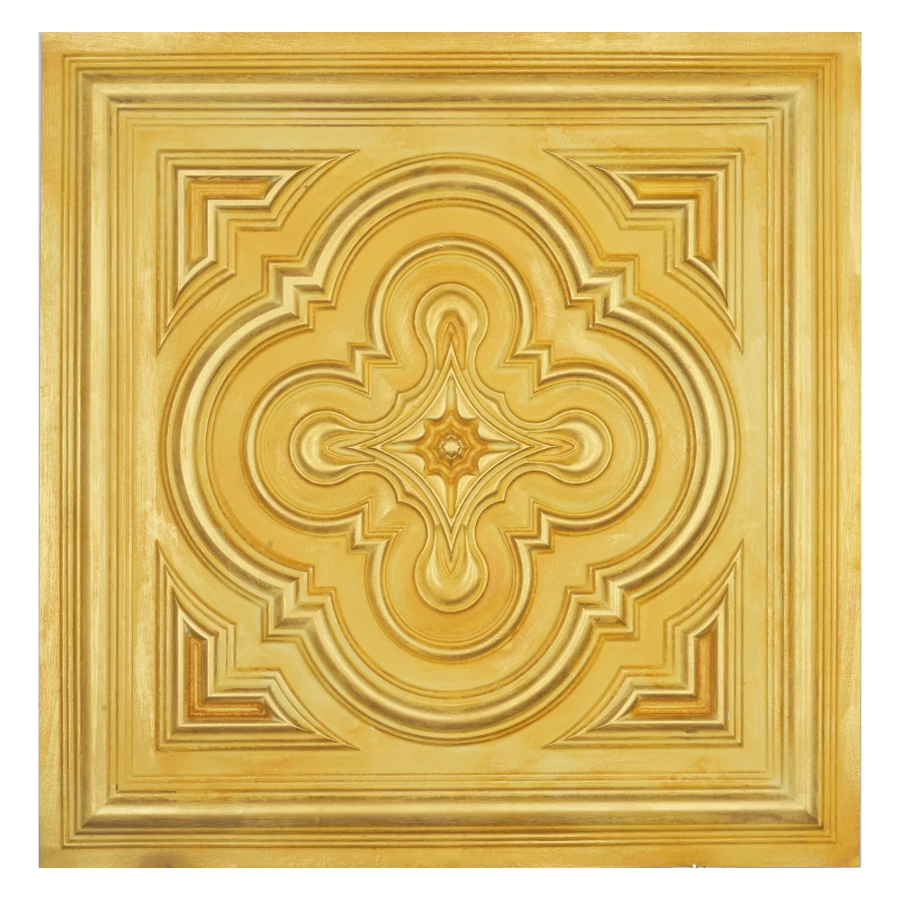 Faux Painting Ceiling Tiles Decorative Tin Wall Tile Emboss interior wall panel PL36 Golden 10pcs