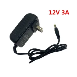 Ue plug ac 100-240v para dc 12v 1a 2a 3a 12w 24w 36w cabo do adaptador da fonte de alimentação para a luz de tira conduzida/com conector