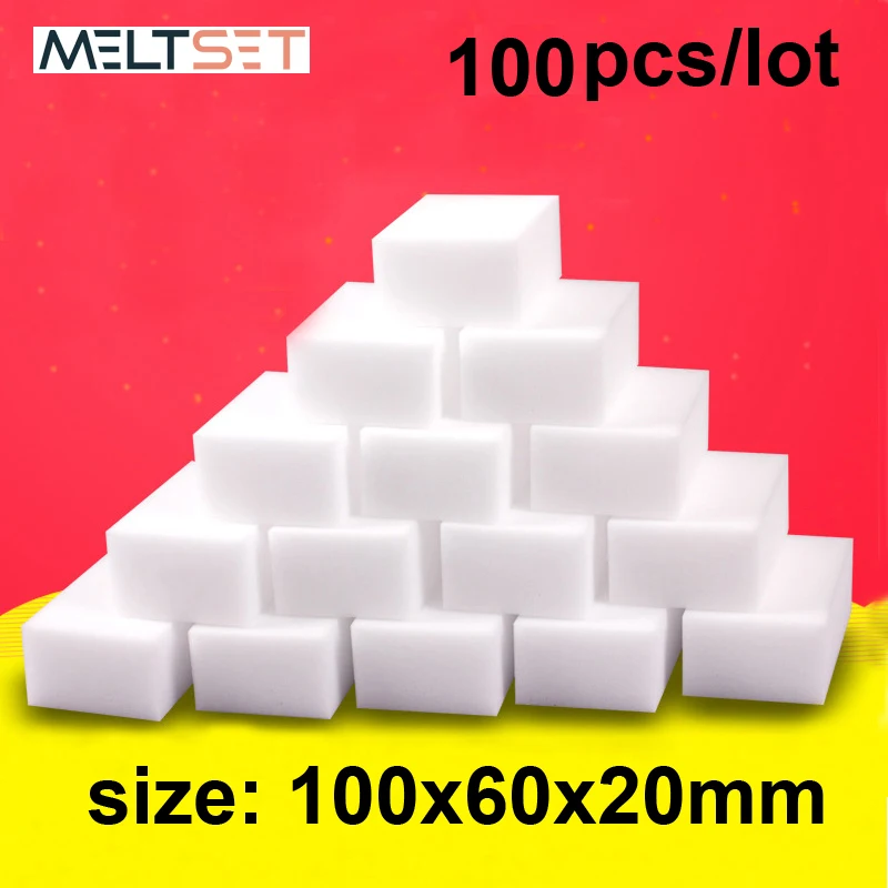 100 Teile/los Melamin Schwamm Magische Schwamm Radiergummi Küche Schwamm Reiniger Reinigung Werkzeuge für Küche Bad Auto Hause 100*60*20mm