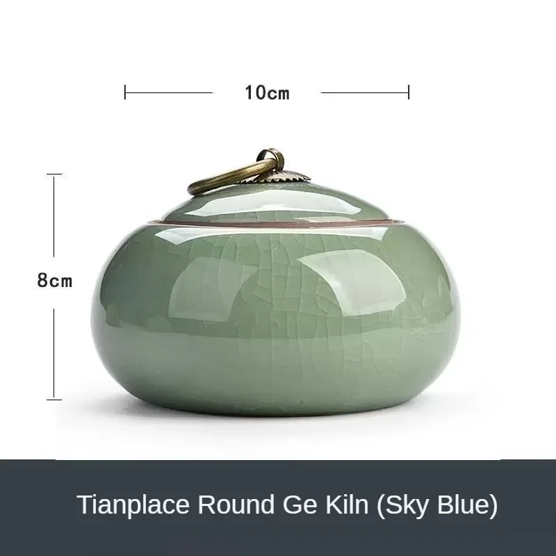 Ceramic Little Tea Caddy Chinese All Kinds of Tea Storage Box Crude Pottery Canister Container for Puer Tea Modern Style view 6