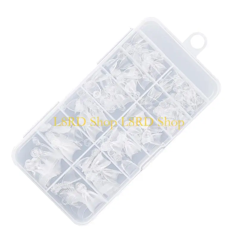 L8RD 240 Pcs Clear Tips Acrylic Tips Short Almond Half Cover False Nails