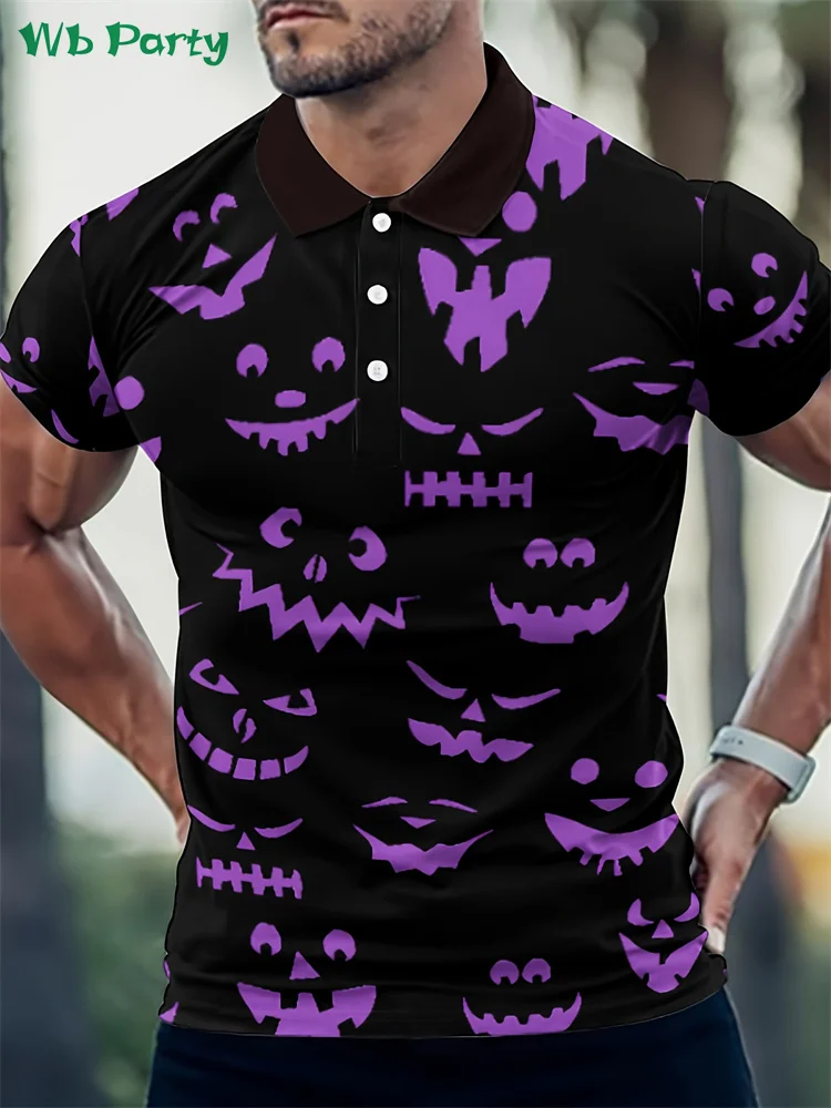 

Funny Pattern Prints Mens Polo Shirts Loose Men's T-shirt Short Sleeve Tee Fashion Mens Clothing Harajuku Street T shirt Men Top