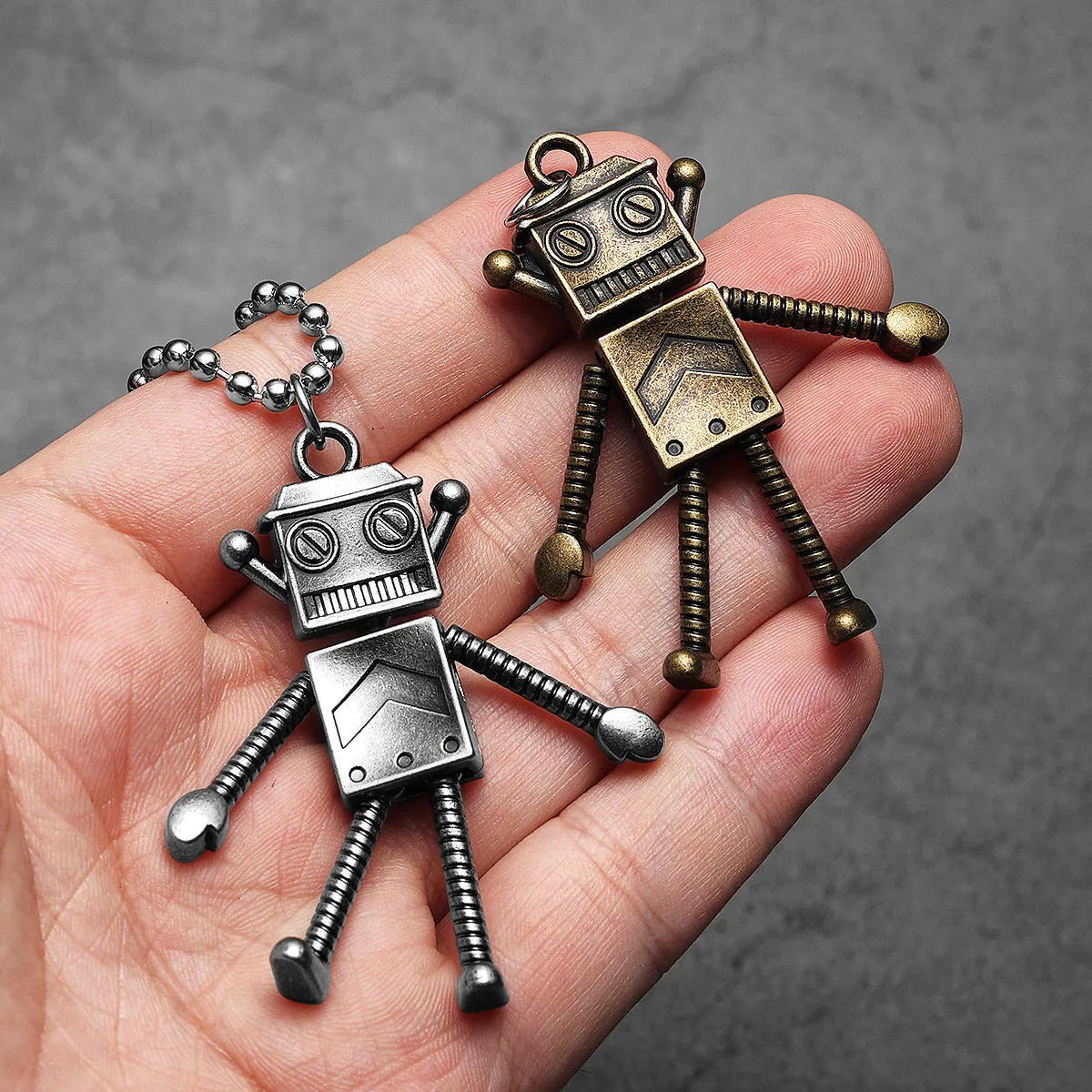 Retro Robot Men Necklaces With Pendant Stainless Steel New In Jewelry For Male Women Punk Hip Hop Accessories Gifts Wholesale