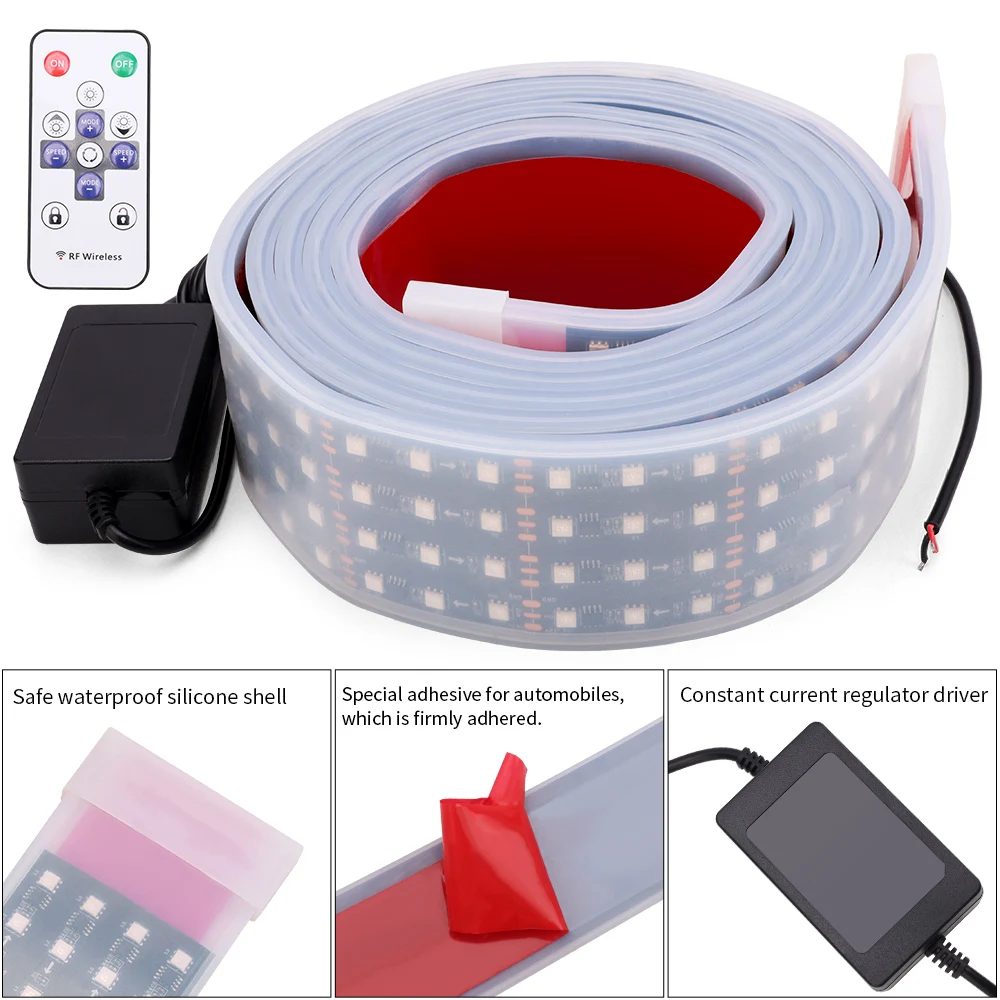 

24V Truck Light Strips 1.8M 2M 2.4M RGB Flexible Colorful Atmosphere Lamp with remote control Waterproof Warn Stream Light DRL