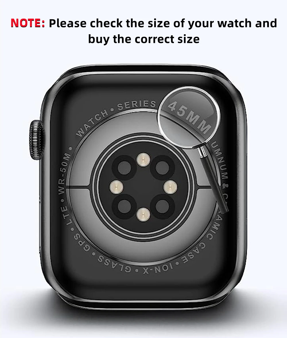 Displayschutzfolie für Apple Watch 46mm 45mm 44mm 40 41 42mm Harte PC-Schutzhülle Vorne und Hinten iWatch 10 9 8 7 SE 6 5 Umrüstung auf Ultra – Detail 1