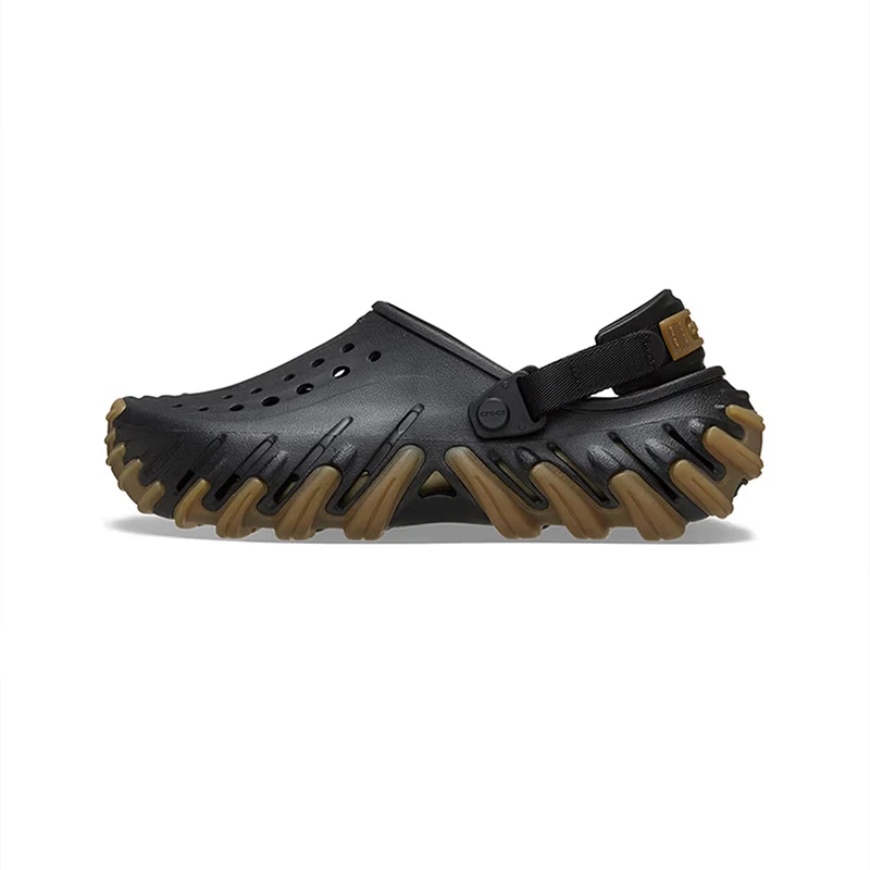 Crocs Echo Clog Black Brown Retro Comfortable Trendy Durable Lightweight Cushioned Casual Slip-On Unisex Clog 211675-001