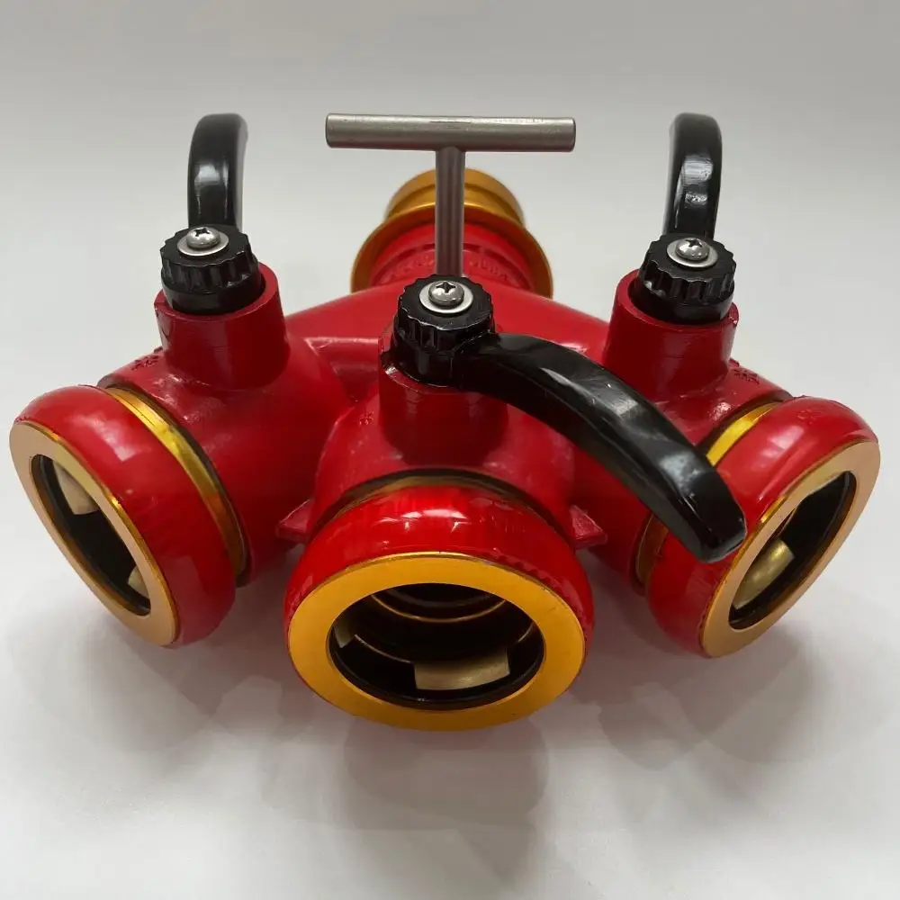 Lightweight Aluminum-Magnesium Alloy Triple Water Divider Self-Locking 80mm Quick Coupling Firefighting Equipment & Accessories