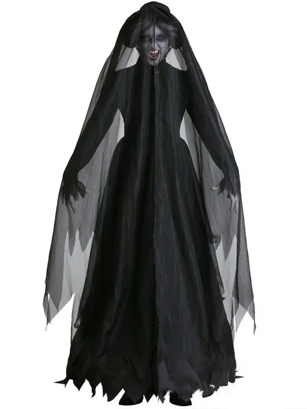 loween Costume Ghost Bride Witch  Cosplay Cape Women's Traditional Ethnic Stage Performance Clothing