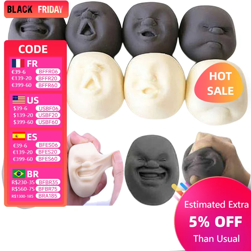 Fun Novelty Caomaru Antistress Ball Toy Human Face Emotion Vent Ball Resin Relax Doll Adult Stress Relieve Novelty Toys Gifts