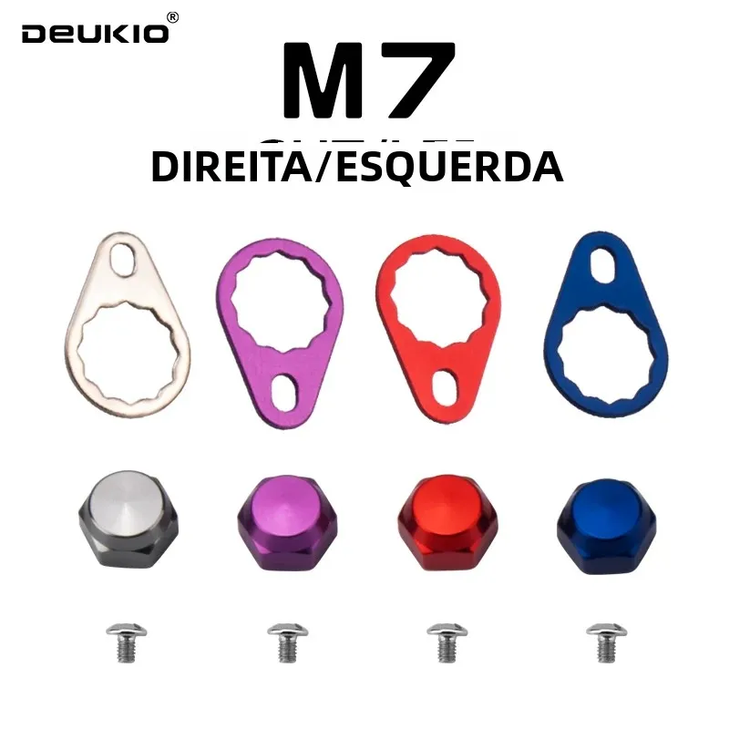 Porca Esquerda/Direita DEUKIO M7 S com Arruelas de Segurança e Parafusos para Carretilha de Pesca - Peças de Modificação DIY