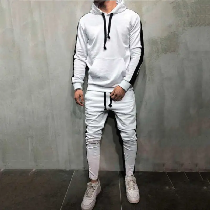 New Casual Men's Set Tracksuit Men Pullover Sporting Track Suit Male Fitness Long Sleeve Hoodies Sweatshirts + Pants MY058