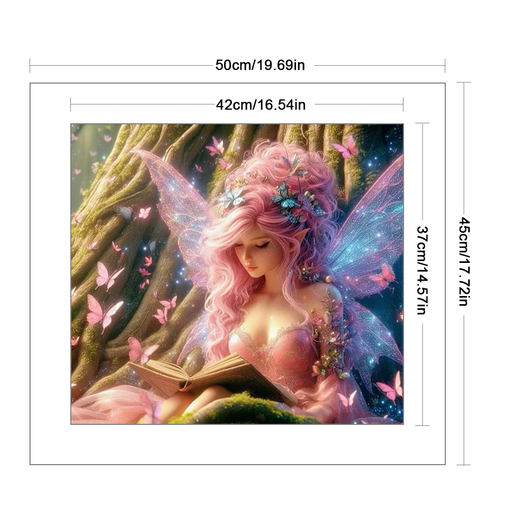 

Full Embroidery Eco-cotton Thread 14CT Printed Girl Cross Stitch Kit Art 40x40cm