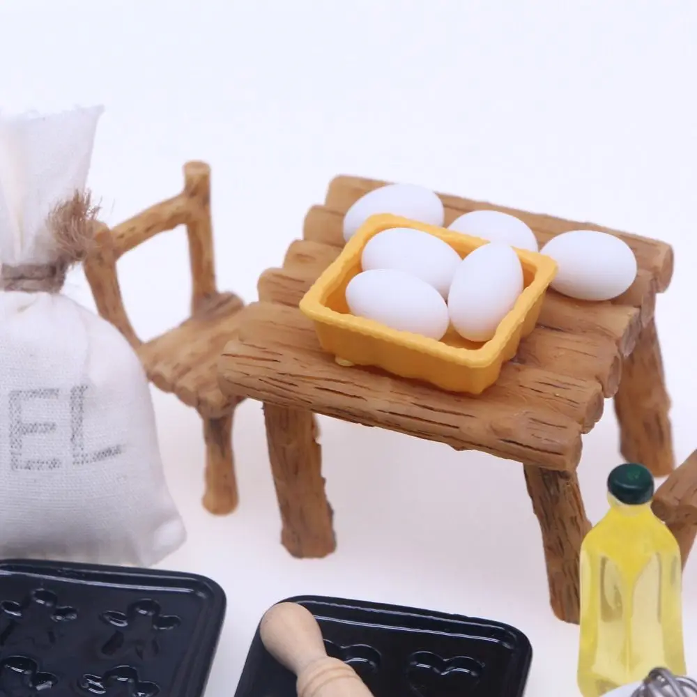 Simulation Eggs Chair 1:12 Scale Kids Cooking Toys Montessori Toy Play Kitchen Dollhouse Cooking Kit Mini Miniatures Cookware