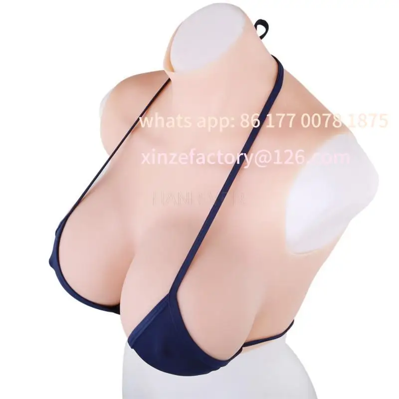 Customizable Short high-necked halter bust solid breast prosthesis CD fake breasts fake breasts cross dress silicone breast
