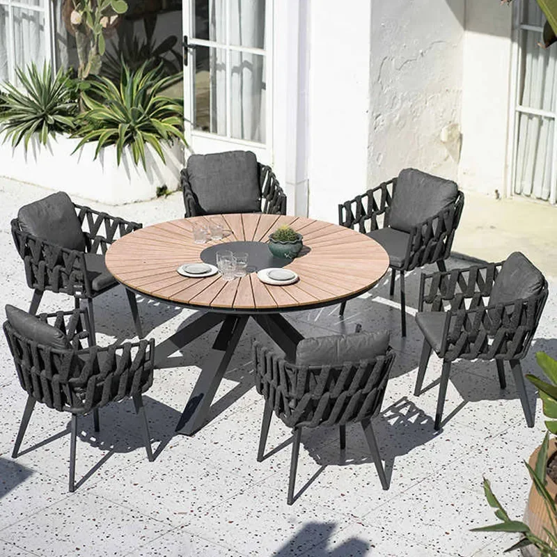 High End Outdoor Patio Furniture Set Rainproof Sun Protection Garden Terrace Villa Courtyard Hotel B B Catering Leisure