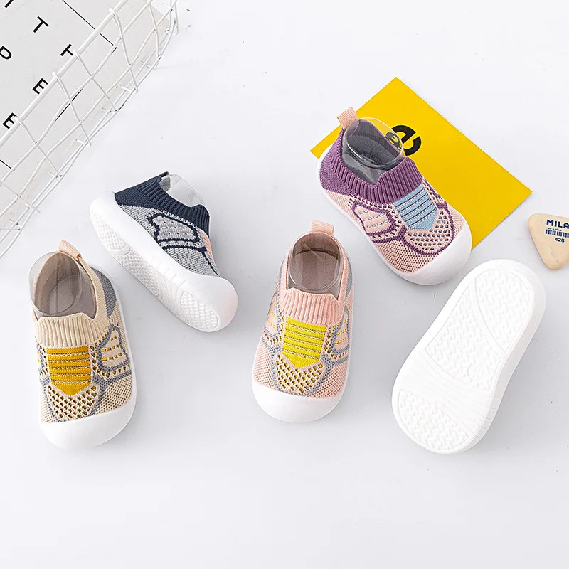 Baby Shoes Anti-slip Breathable Infant Crib Floor Socks with Rubber Sole for Children Boys Mesh Shoes Soft Bottom Baby Girl 아기신발