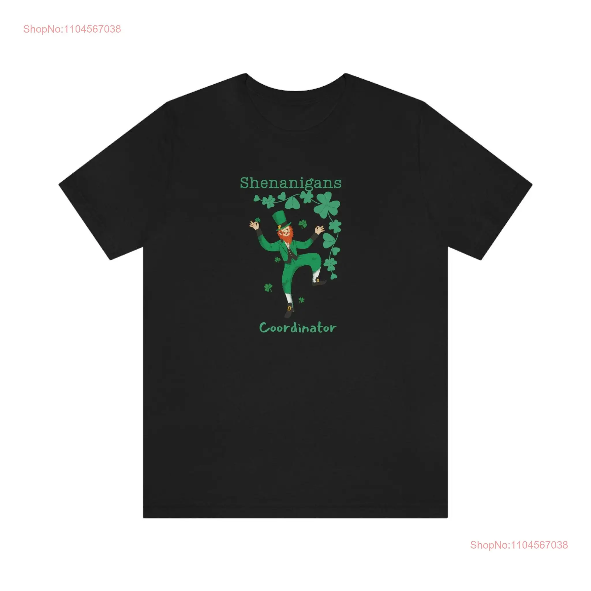 Shenanigans Coordinator Jersey  T Shirt St Patricks Day Leprechaun Funny  long or short sleeves