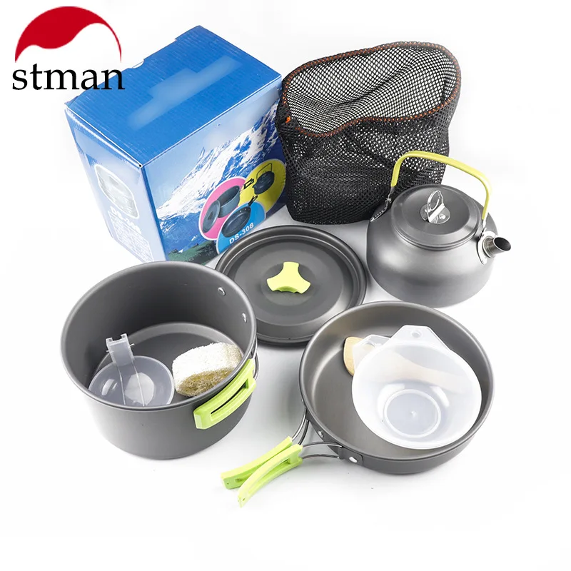 

Camping Outdoor Kettle Cooker Aluminum Material Portable Set Pot Teapot Equipment DS-308 Accessories