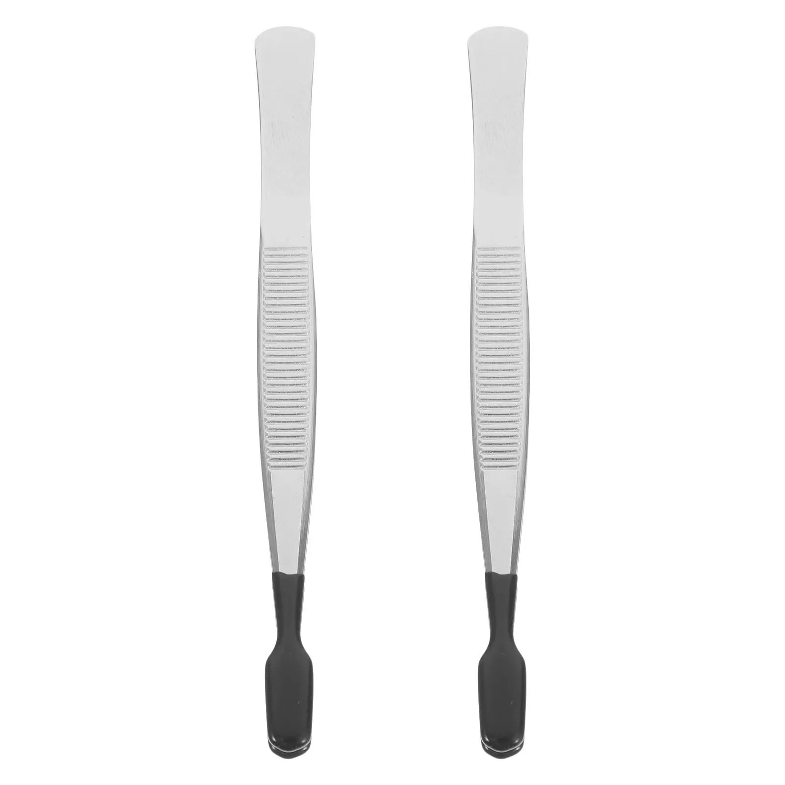 2Pcs Rubber Flat Tip Stainless Steel Tweezers Precision Stamp Collecting Jewelry Making Craft Electronic Repair Laboratory Tools