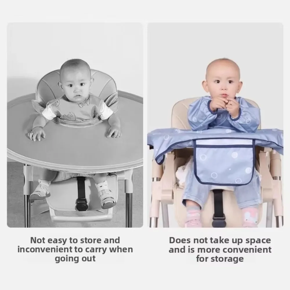 Waterproof Coverall Baby Bib Mess Proof Anti-Dirty Feeding Bib Quick-Dry Polyester Baby Eating Table Cover Weaning Period