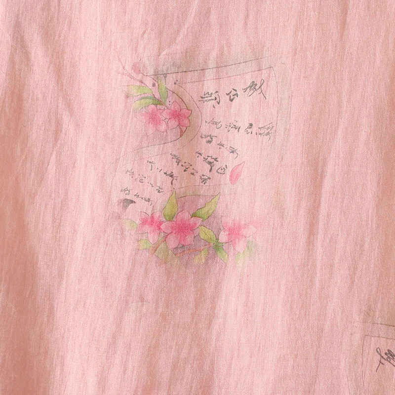 Leichtes Jaet-Winter-Oberbekleidungsoberteil aus gewebter Baumwolle mit künstlerischem Aufdruck und Knöpfen, langes Sve-Ethnic-SLE-Oberbekleidungsoberteil für Damen